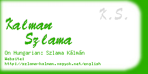 kalman szlama business card