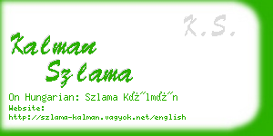 kalman szlama business card